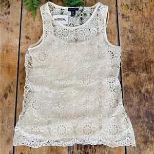 Willi Smith - Elegant Cream Lace Sleeveless Top NWT
